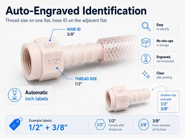 Parametric Auto-Labeled Female UNC Hose Adapter — Фото 3 из 9