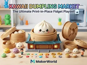 Cute Dumpling Clicker - Print in Place Fidget Toy