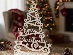 Magical Merry Christmas Tree Decor Stand/Wall Art