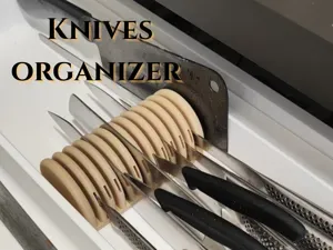 knife organizer with support base for handle