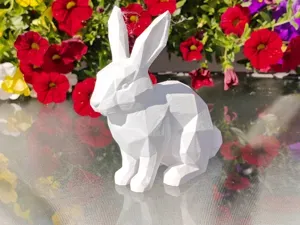 Geometric Low Poly Rabbit Figurine