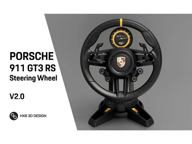 Porsche 911 GT3 RS Steering Wheel v2.0 by HX8