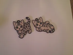 bengal cat keychain