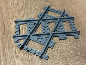 Building brick Train Track Crossing 60°