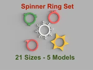 Print in Place Christmas Spinner Fidget Rings Set