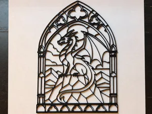 Gothic Dragon Stained Glass Resin Outline