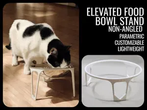 Elevated Pet Food Bowl, non-angled, flat version