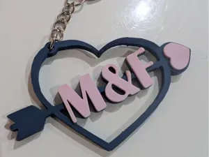 Personalized couple initials in the heart