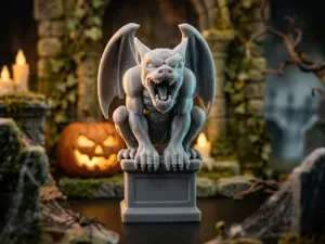 Gothic Stone Gargoyle Figurine Spooky Halloween