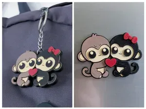 Cute Punch Monkey Magnet & Keychain pt.2 - Layered