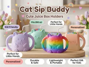 Round Cat Personalized Juice Box Holder