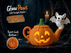 Bat Glowpaws Tea Light Holder Teapot