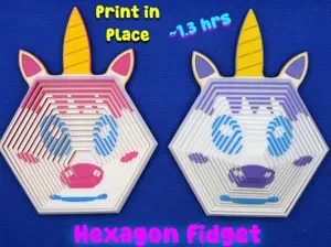 Unicorn Hexagon Fidget Toy (Print in Place)
