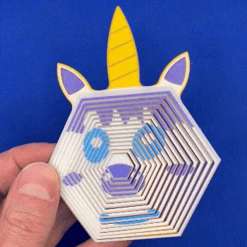 Unicorn Hexagon Fidget Toy (Print in Place) — Фото 2 из 13