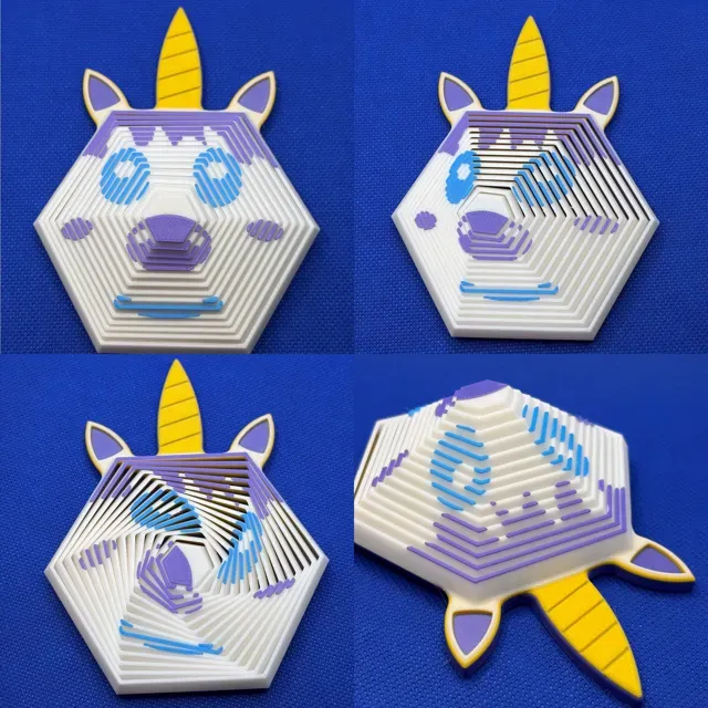 Unicorn Hexagon Fidget Toy (Print in Place) — Фото 4 из 13
