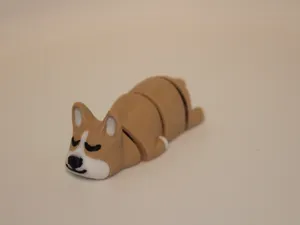 sleeping corgi dog flexi print in place
