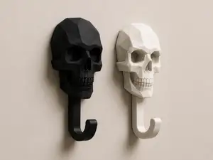 Low Poly Skull Wall Hook Set | STL