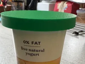 Lid / cap for plastic yogurt (yoghurt) container