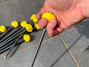 Nail topper for heavy-duty tent stakes