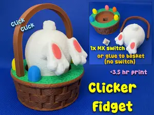 Easter Bunny Booty Clicker Fidget Toy (<3.5 hrs)