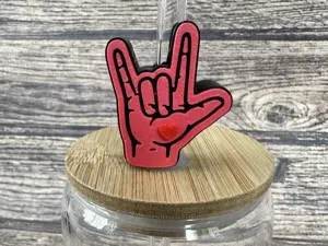 Sign Language I love you Straw topper