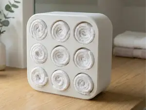 Modern Towel Roll Organizer - 9 Slots Spa Style
