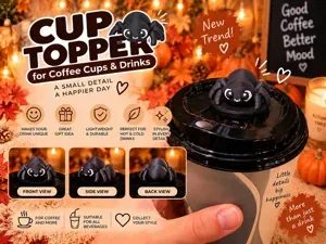 Cute Halloween Spider & Drink Cup Lid Topper