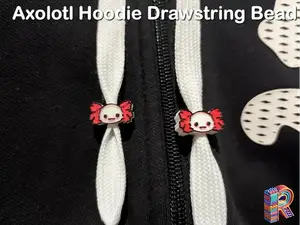 Axolotl Hoodie Drawstring Bead