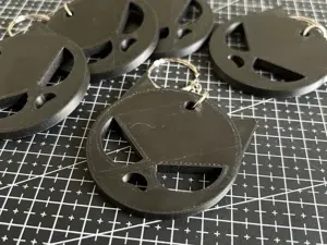 Emoji Keychain - Angry Face 'Black Horn'