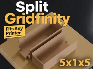 A1 Mini Gridfinity 5x1 Bin (5U) Dovetail Split Fit