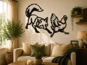 Fox Hunting Chicken 2D Wall Art