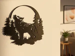 Wandbild „Heulender Wolf“