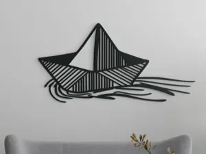 3D Wall Art Paper Boat