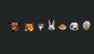Low Poly Animal Heads (Only 8 grams ) 
