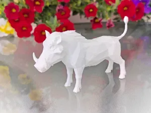 Geometric Low Poly Warthog Figurine