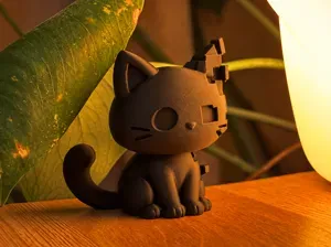 Glitchy Cat - Pixel Art Figurine