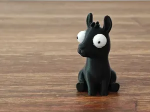Crazy Eyes Cartoon Llama Figurine