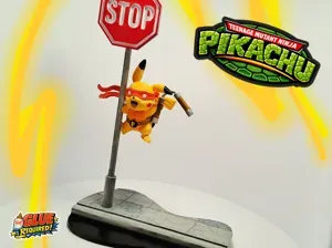 Pikachu as Michelangelo – TMNT Halloween Diorama