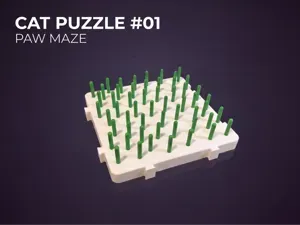 Cat Puzzle Feeder 01 Paw Maze | Easy Slow Feeder