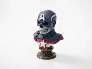 Captain America Skull Bust Sculpture 3D Printable
