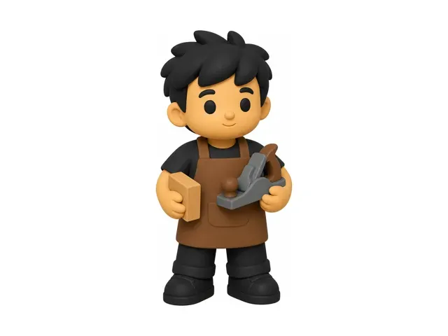 Woodworker Pal Mini Figure - Cute Desk Collectible