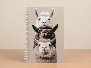 Cute Cartoon Alpacas Notebook Cover
