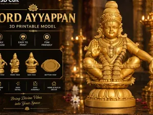 Lord Ayyappan Statue – Highly 3D Printable Model