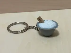 Rice bowl with chopstick keychain