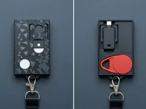 ID Card Holder with USB-C YubiKey & Key Fob Slot
