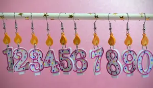 Birthday Number Candle Earrings