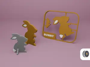 Cute Bunny Kit Card | AMS Ready, two sizes