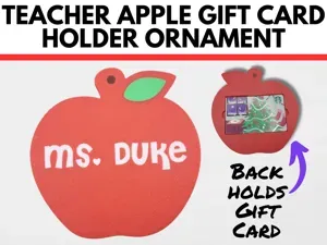 Teacher Appreciation Gift Card Holder Apple Tag
