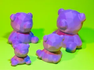 LOW POLY TEDDY BEAR in 4 Sizes