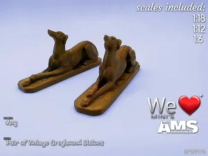 WLM - Pair of VIntage Greyhound Statues